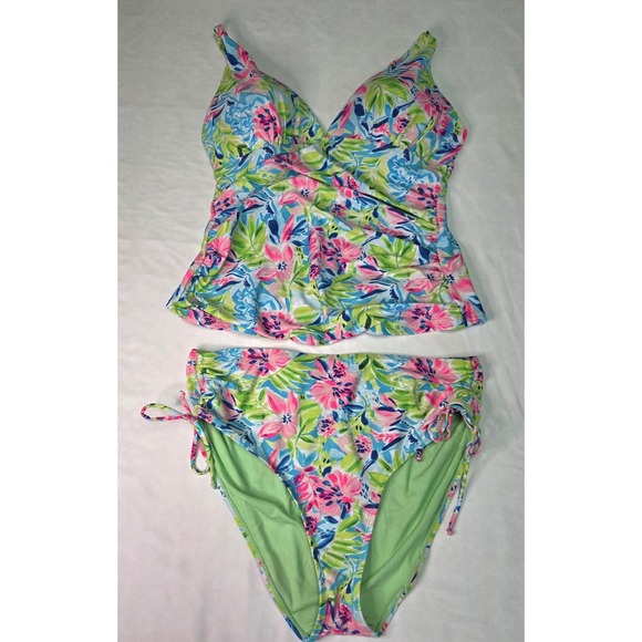 Stella Parker Other - Stella Parker XL Waterlily Tankini Set Vibrant Vacation Swim Summer Beach Cruise